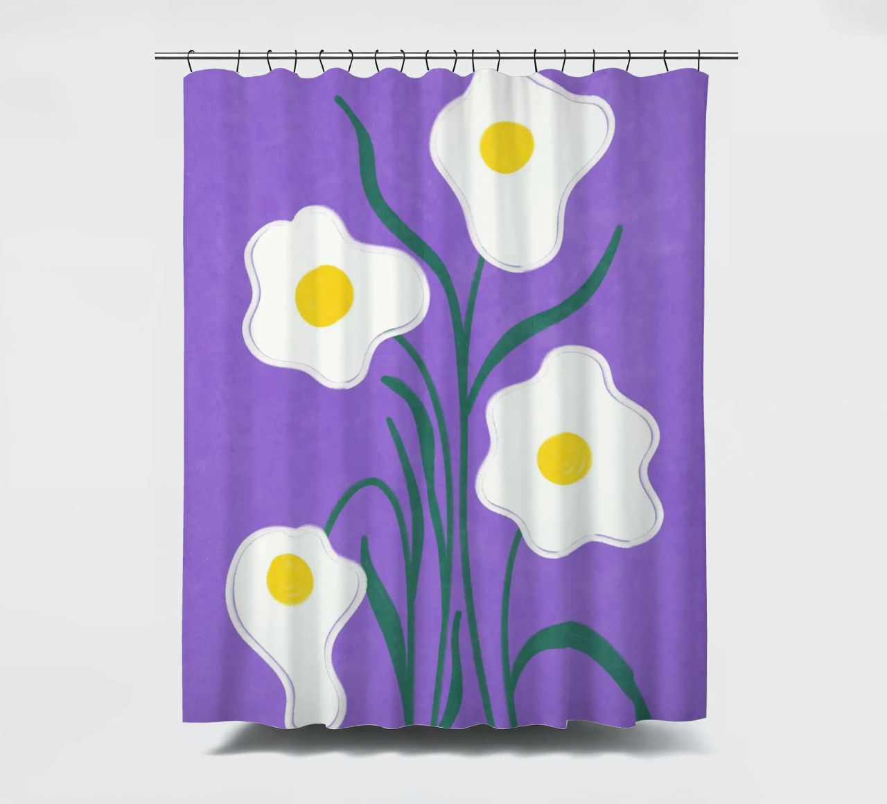 Spiegeleier Blumen Duschvorhang von Illustration Raissa Oltmanns