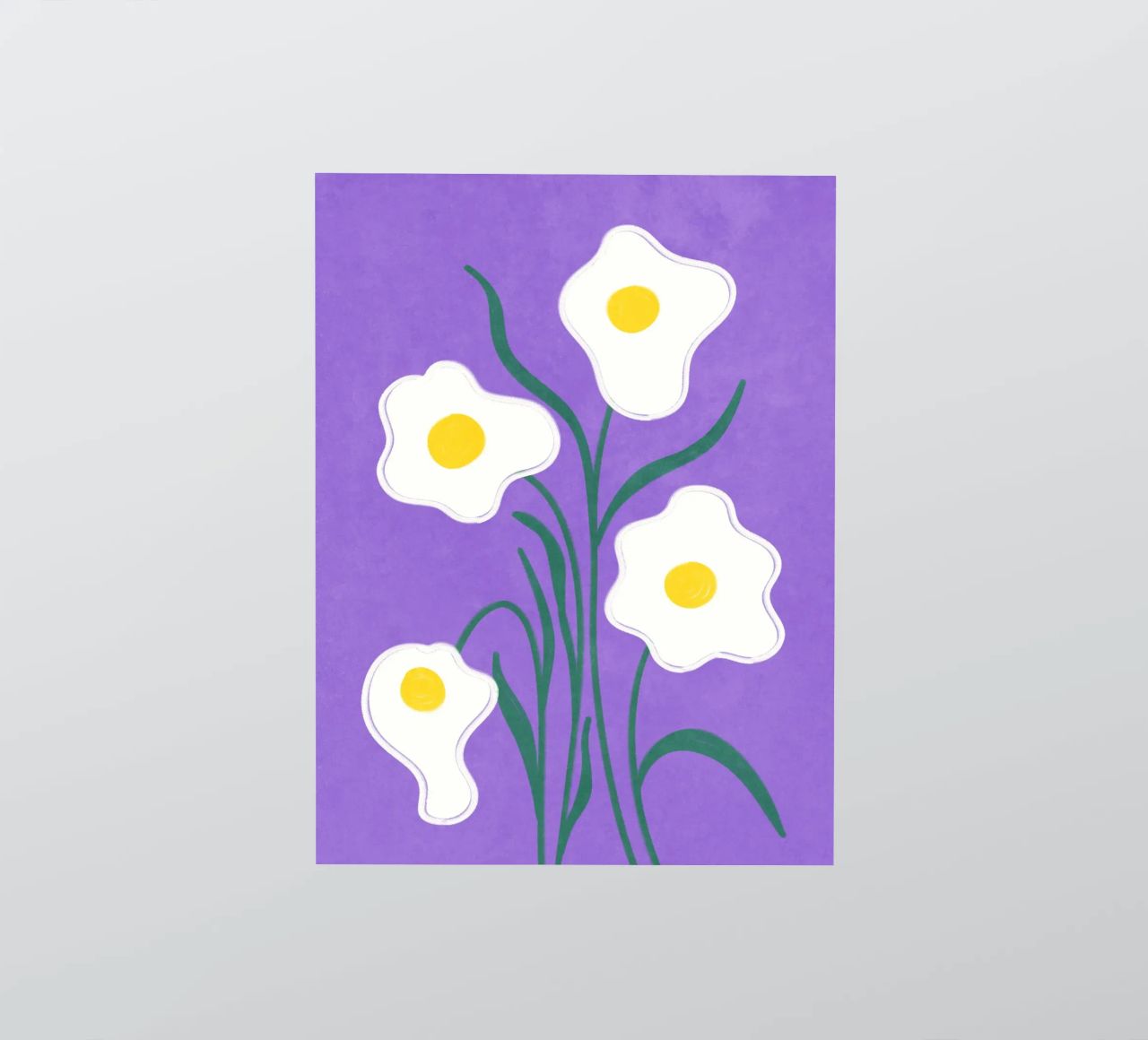 Spiegeleier Blumen Sticker von Illustration Raissa Oltmanns
