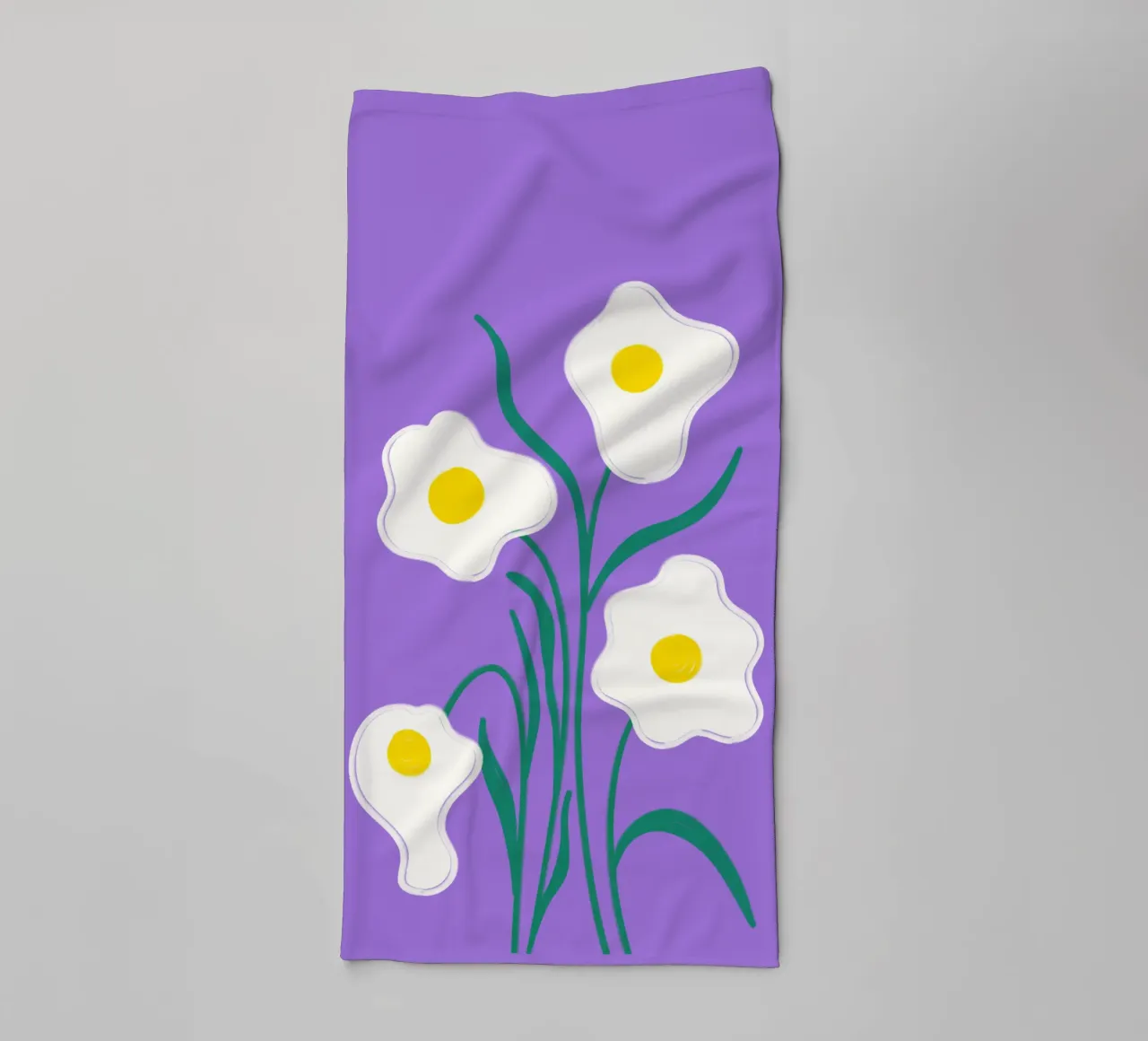 Uova fritte Fiori asciugamano da bagno da Illustration Raissa Oltmanns