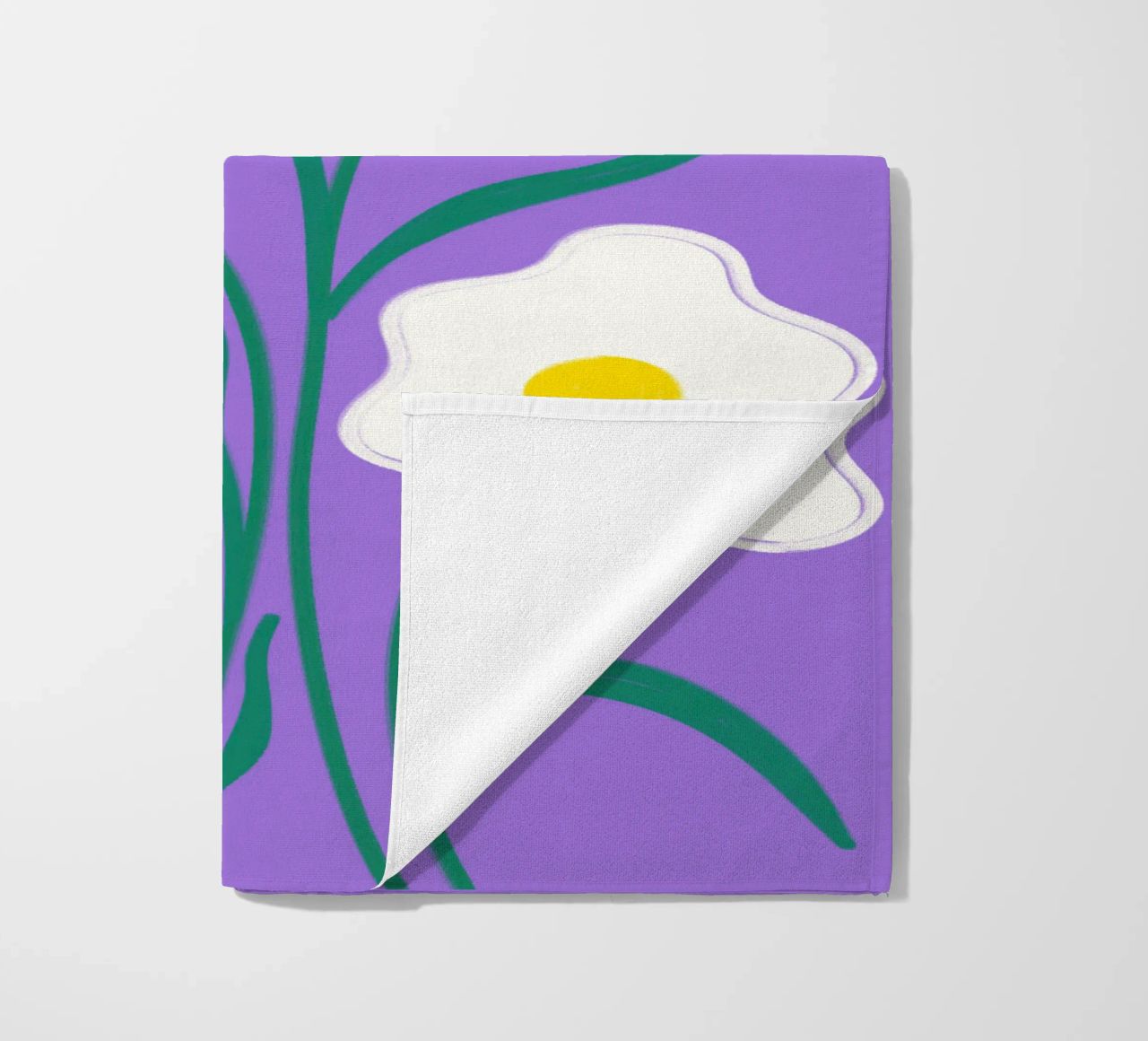 Spiegeleier Blumen Strandtuch von Illustration Raissa Oltmanns