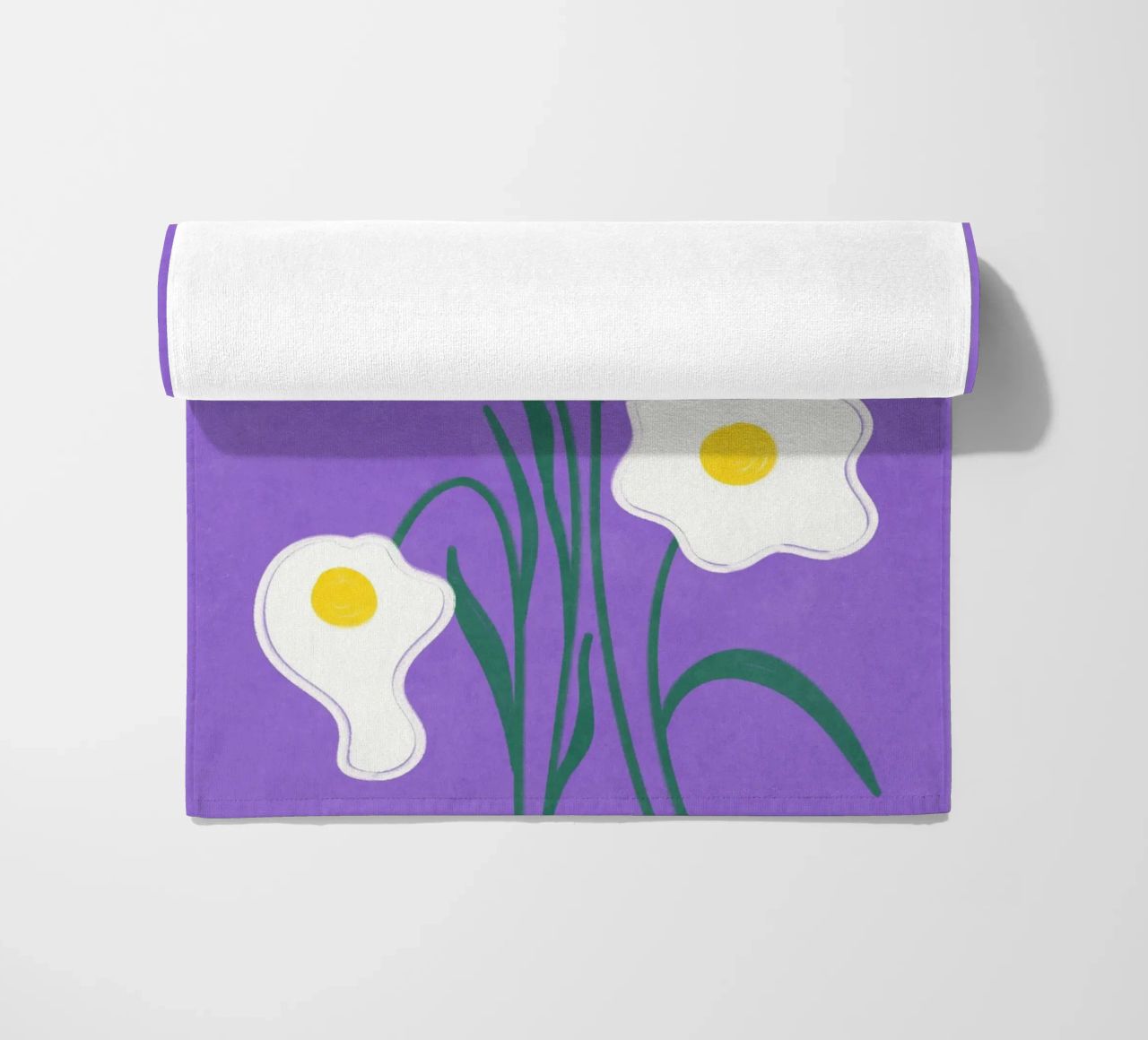 Spiegeleier Blumen Strandtuch von Illustration Raissa Oltmanns