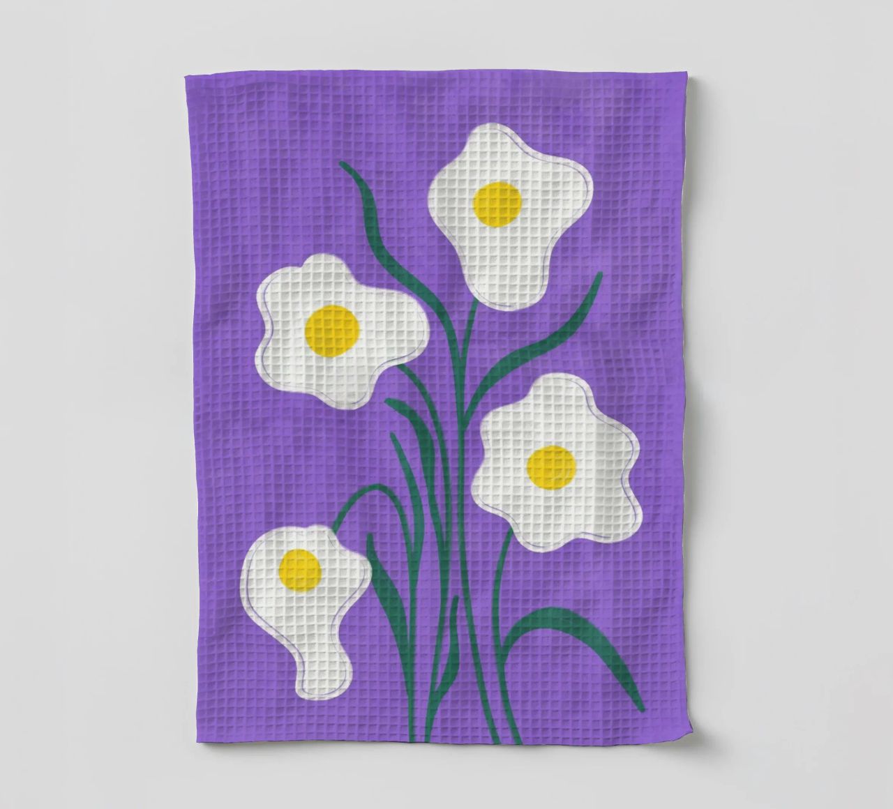 Spiegeleier Blumen Geschirrtuch von Illustration Raissa Oltmanns