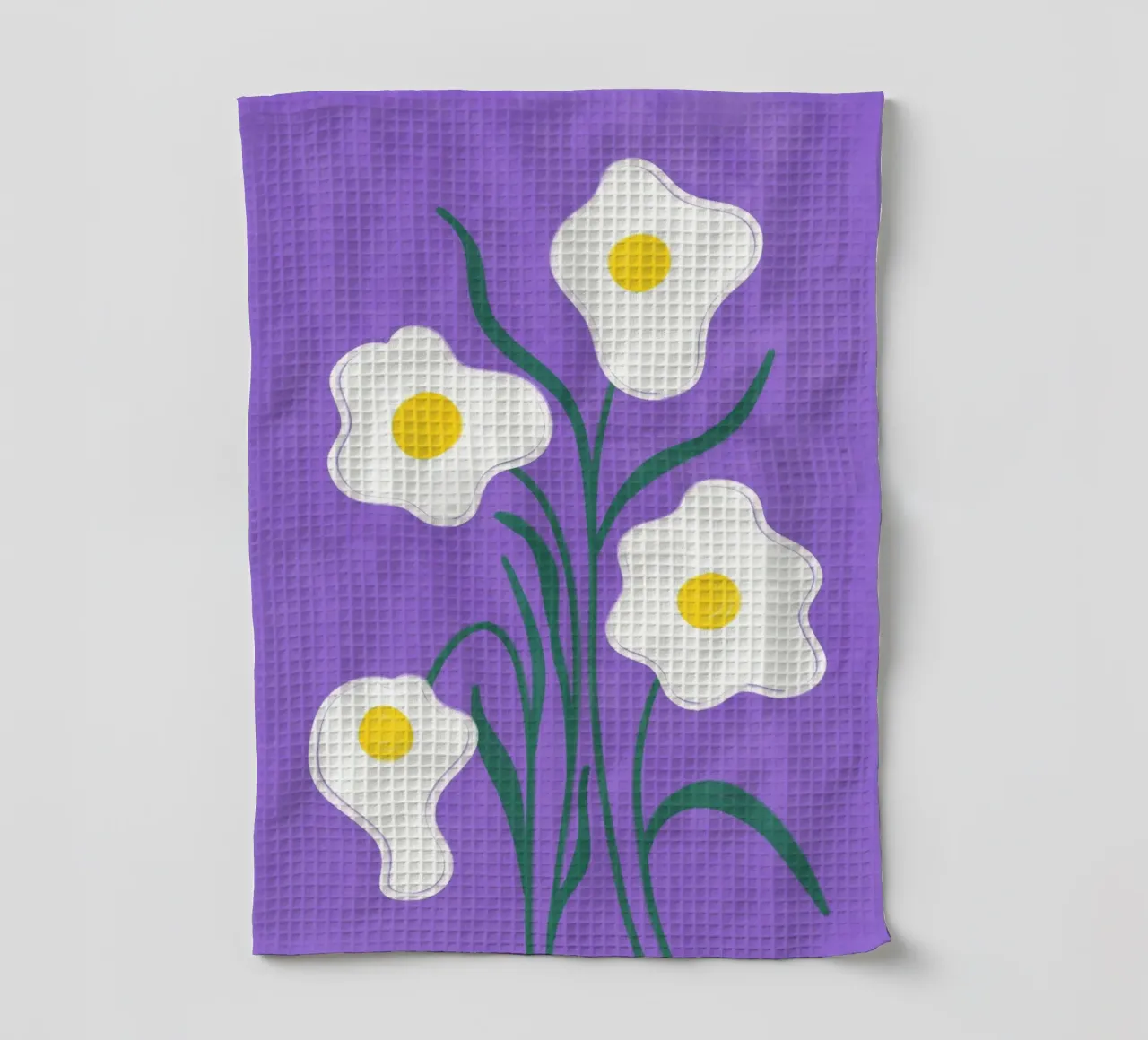Huevos fritos Flores paño de cocina de Illustration Raissa Oltmanns