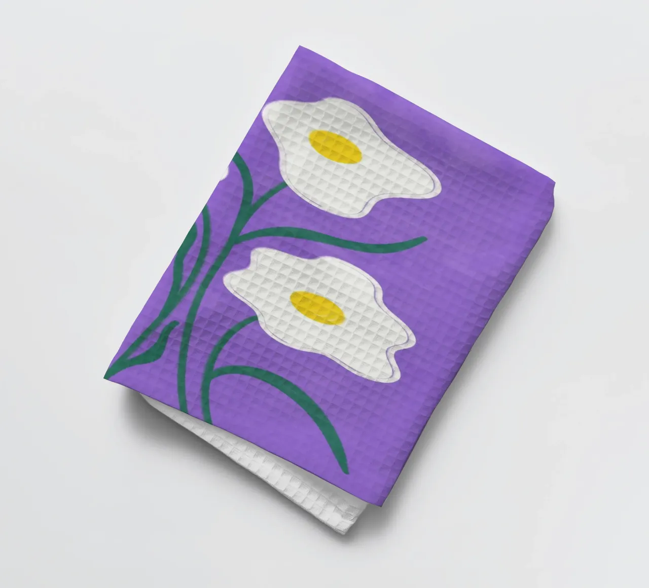 Huevos fritos Flores paño de cocina de Illustration Raissa Oltmanns