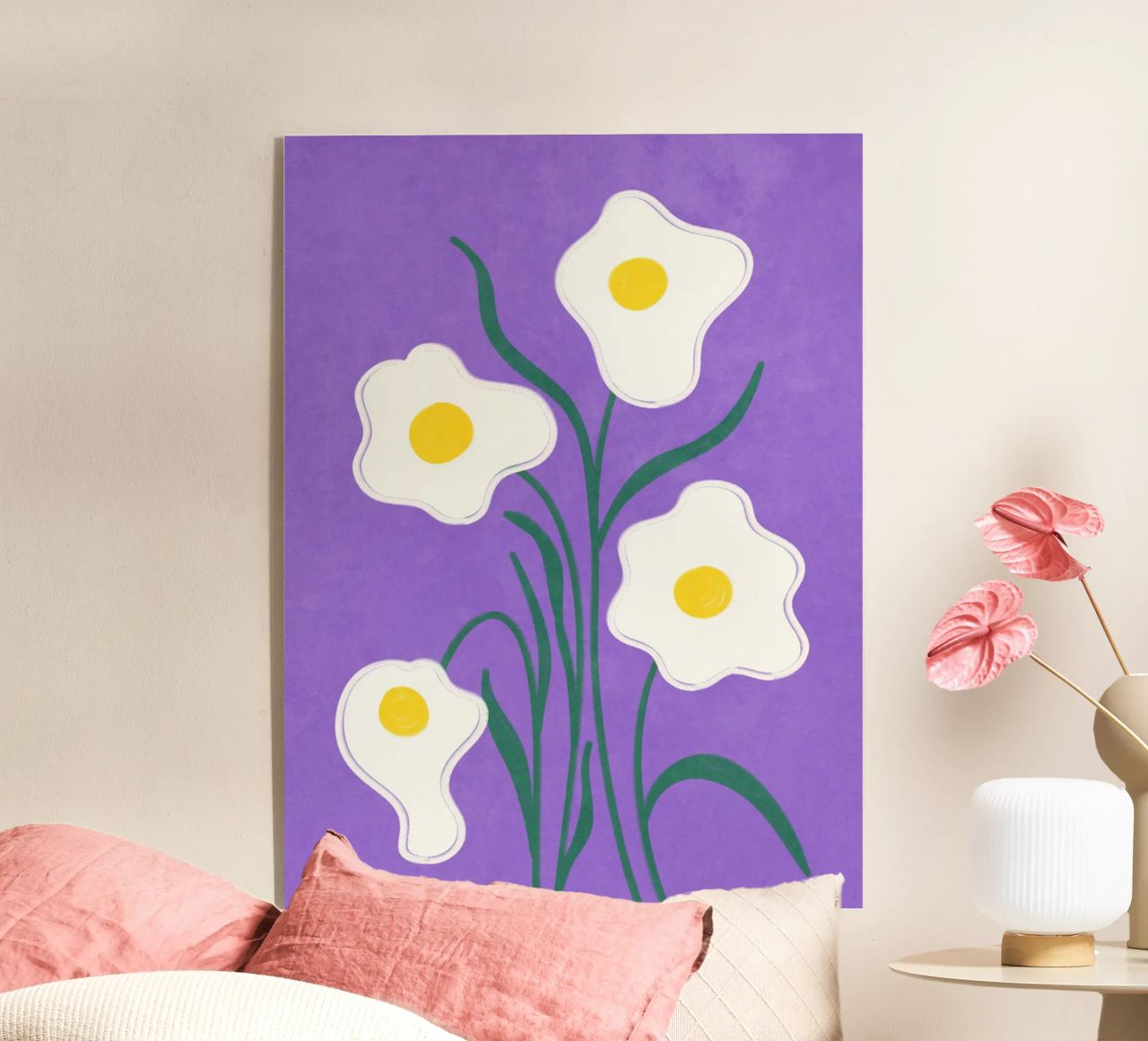 Spiegeleier Blumen Acryl-Glas von Illustration Raissa Oltmanns