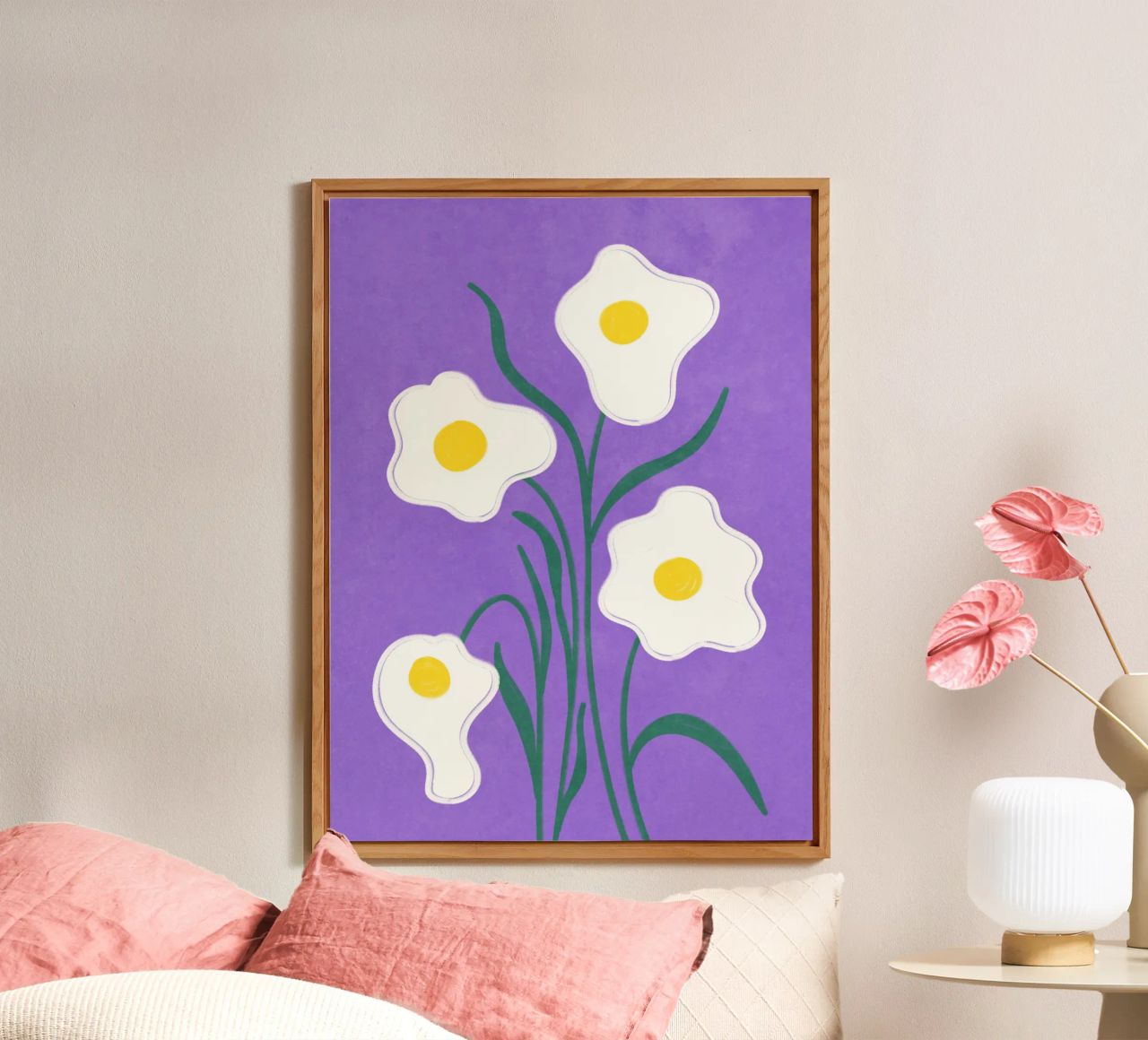Spiegeleier Blumen Alu-Dibond von Illustration Raissa Oltmanns
