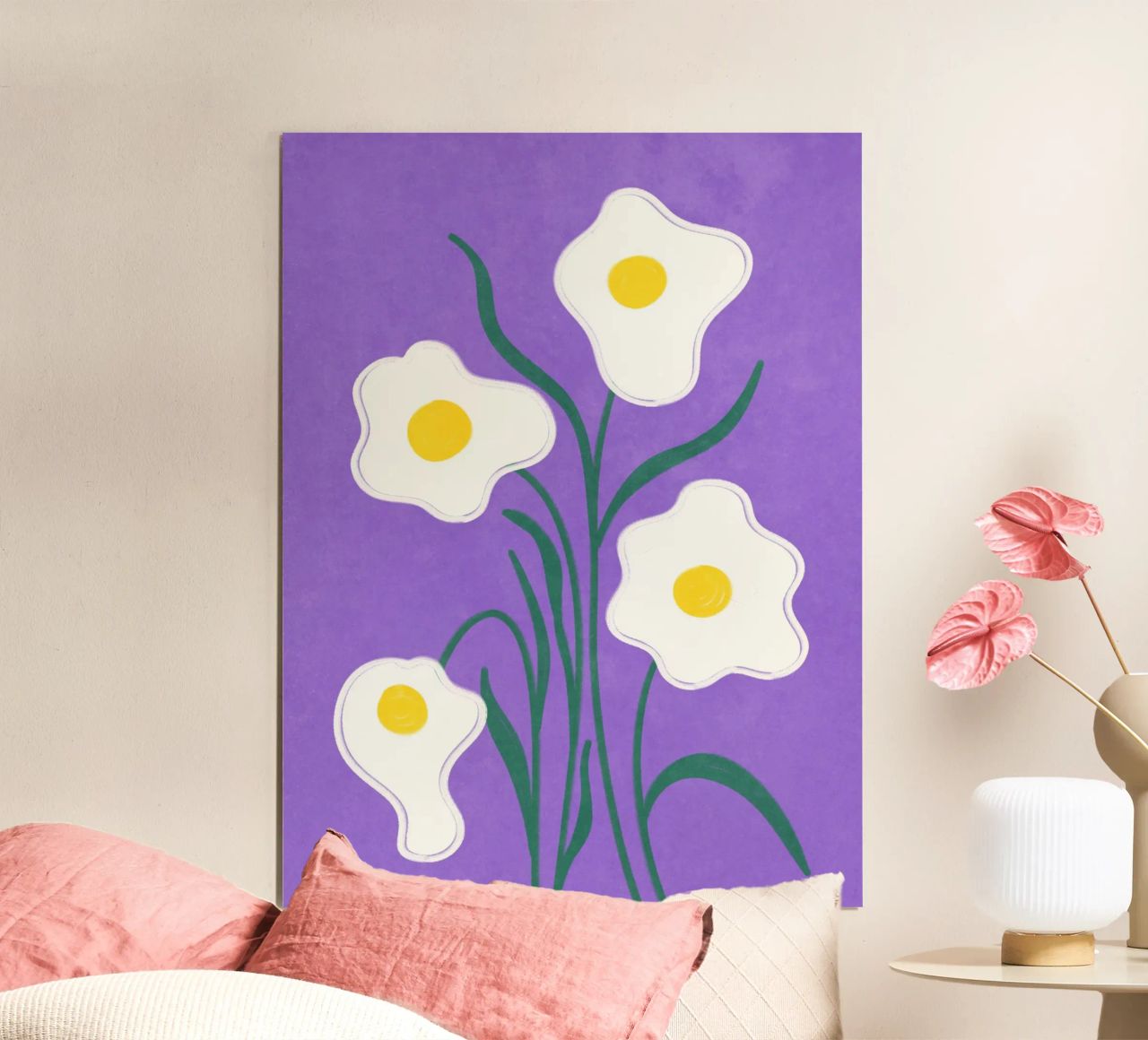 Spiegeleier Blumen Poster von Illustration Raissa Oltmanns