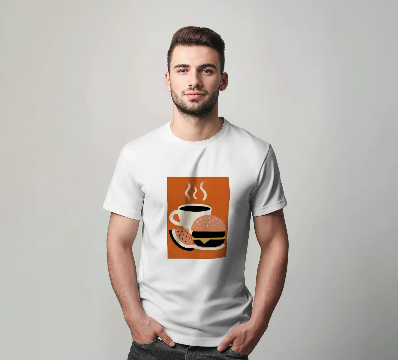 Burger e caffè Retro Pop t-shirt da THE LATEST SHOP