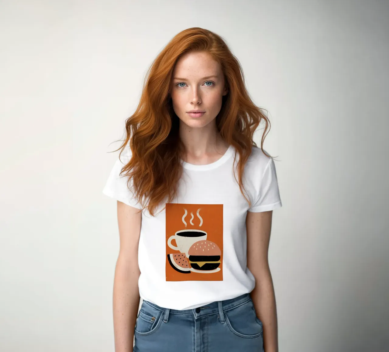 Burger e caffè Retro Pop t-shirt da donna da THE LATEST SHOP