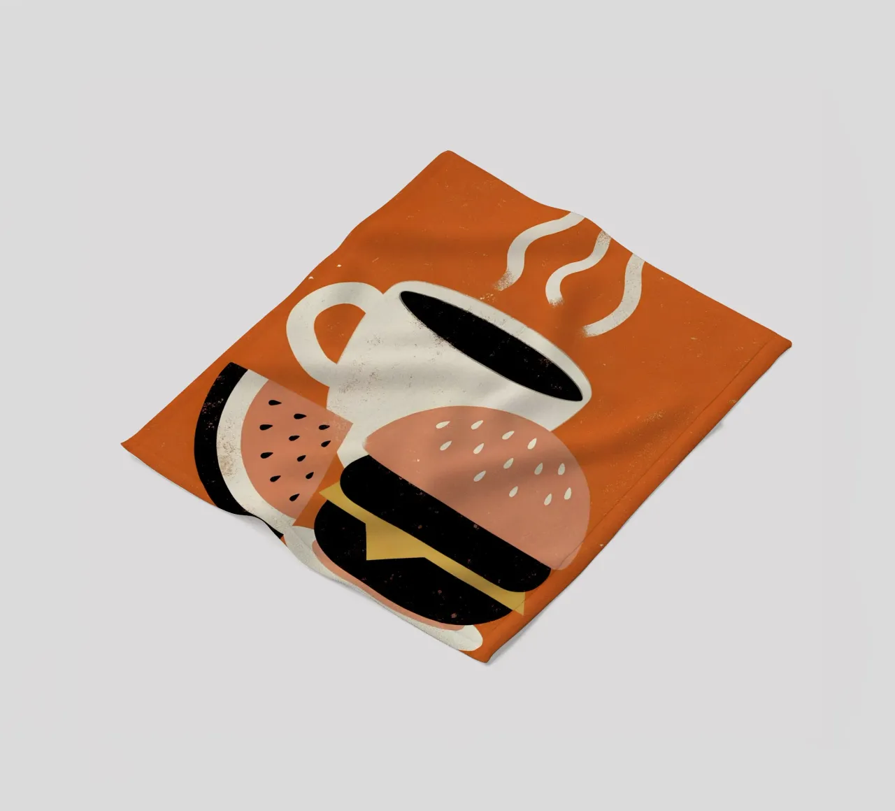 Burger e caffè Retro Pop coperta in pile da THE LATEST SHOP