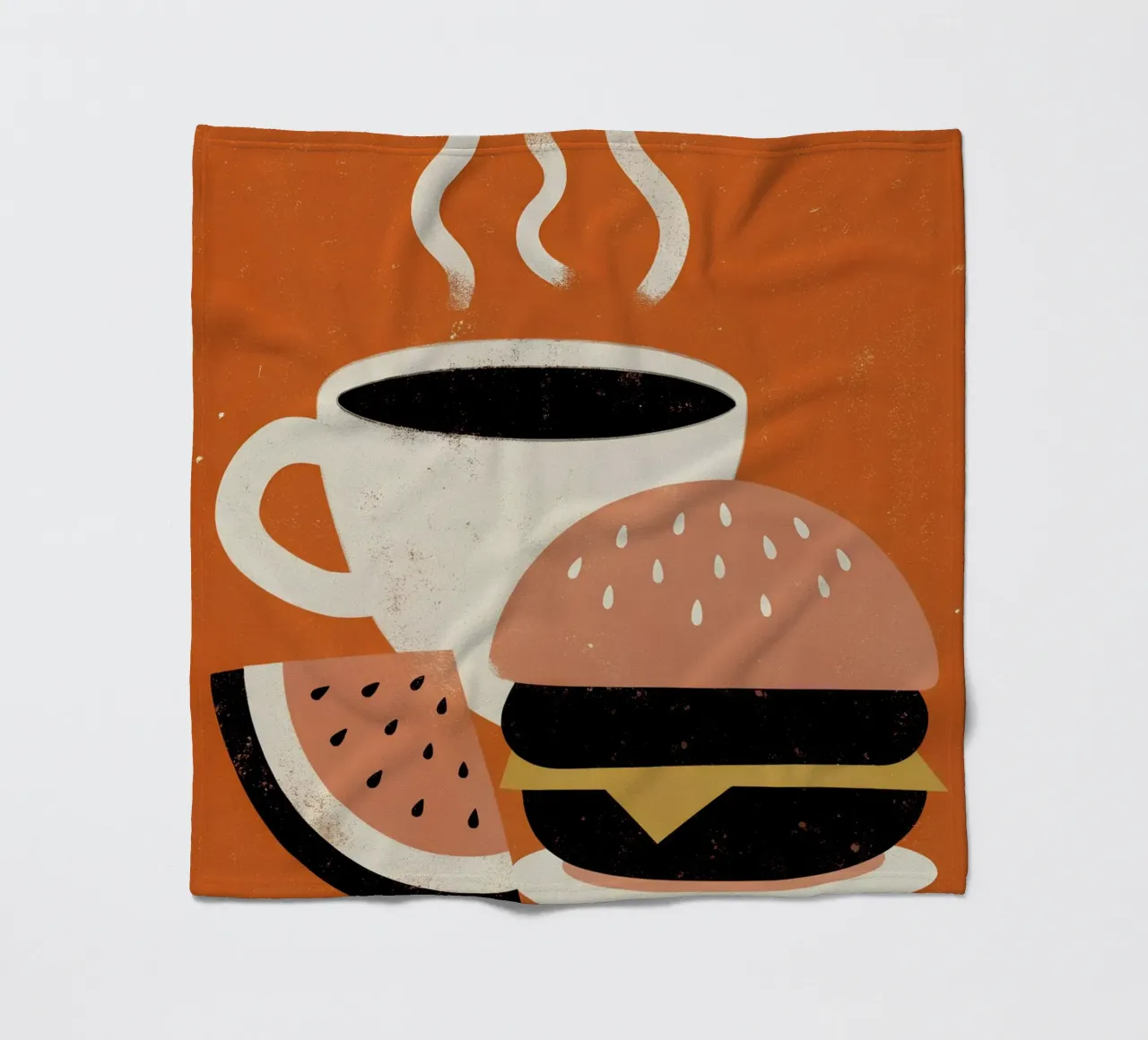 Burger e caffè Retro Pop coperta in pile da THE LATEST SHOP
