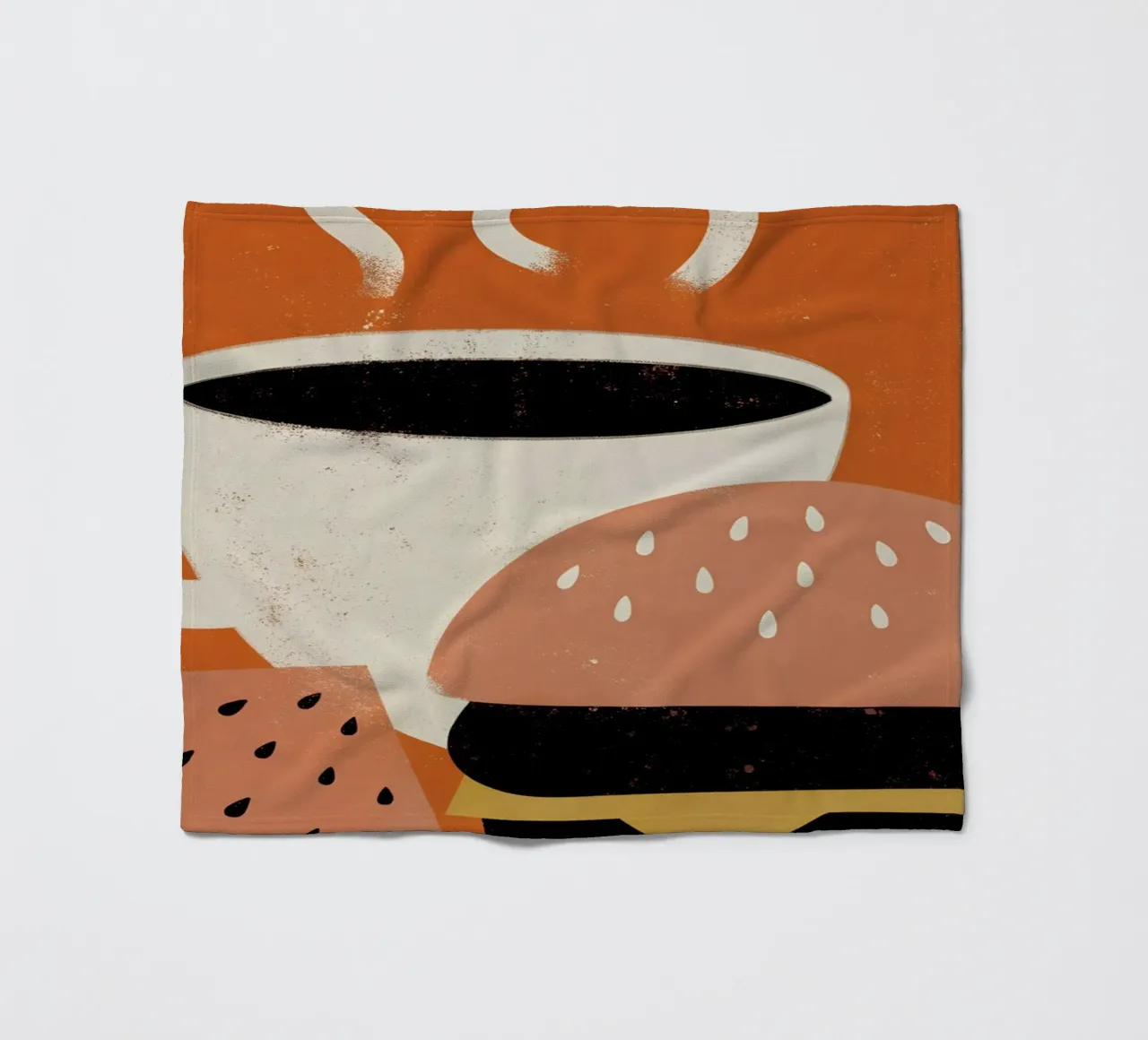 Burger e caffè Retro Pop coperta in pile da THE LATEST SHOP