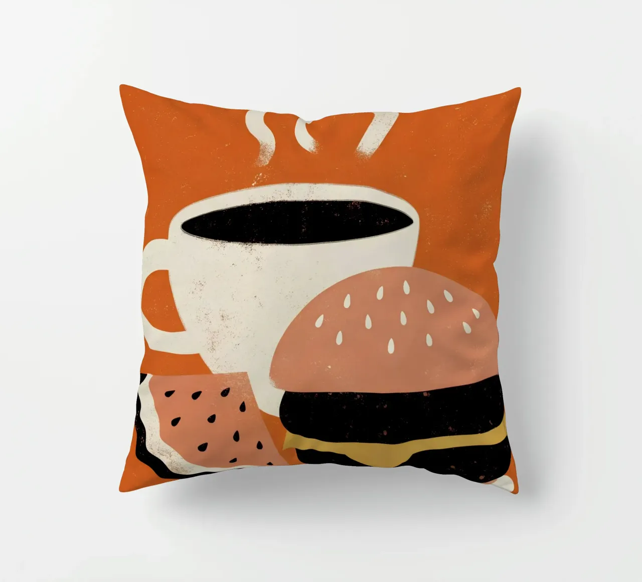 Burger e caffè Retro Pop cuscino da THE LATEST SHOP