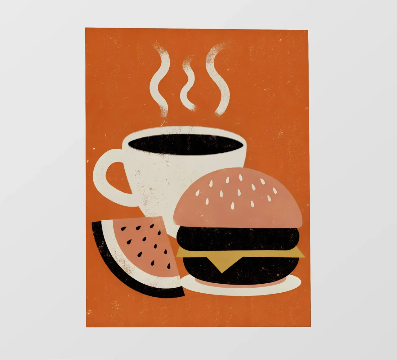 Burger e caffè Retro Pop telo in pvc da THE LATEST SHOP