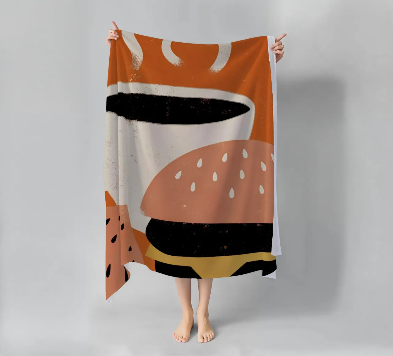 Burger e caffè Retro Pop telo mare da THE LATEST SHOP