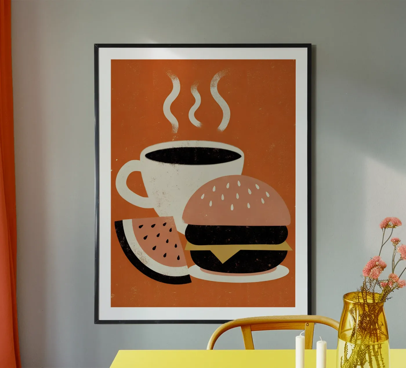 Burger e caffè Retro Pop poster da THE LATEST SHOP