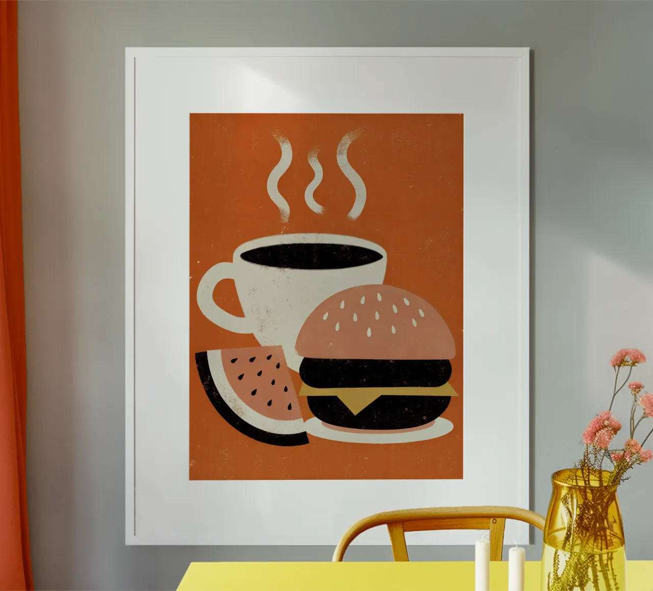 Burger e caffè Retro Pop carta hahnemühle da THE LATEST SHOP