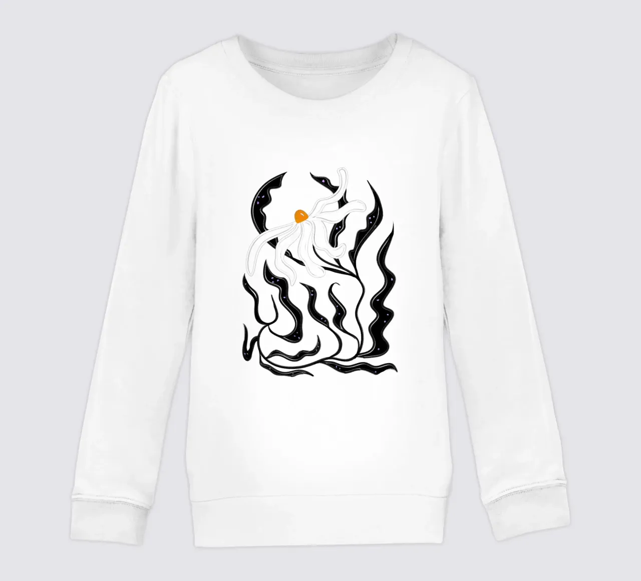 Abstract white Flower felpa bambino da Illustration Raissa Oltmanns