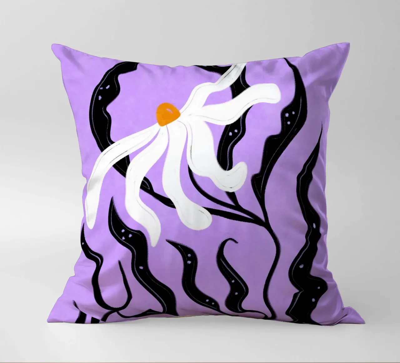 Abstract white Flower cuscino da Illustration Raissa Oltmanns