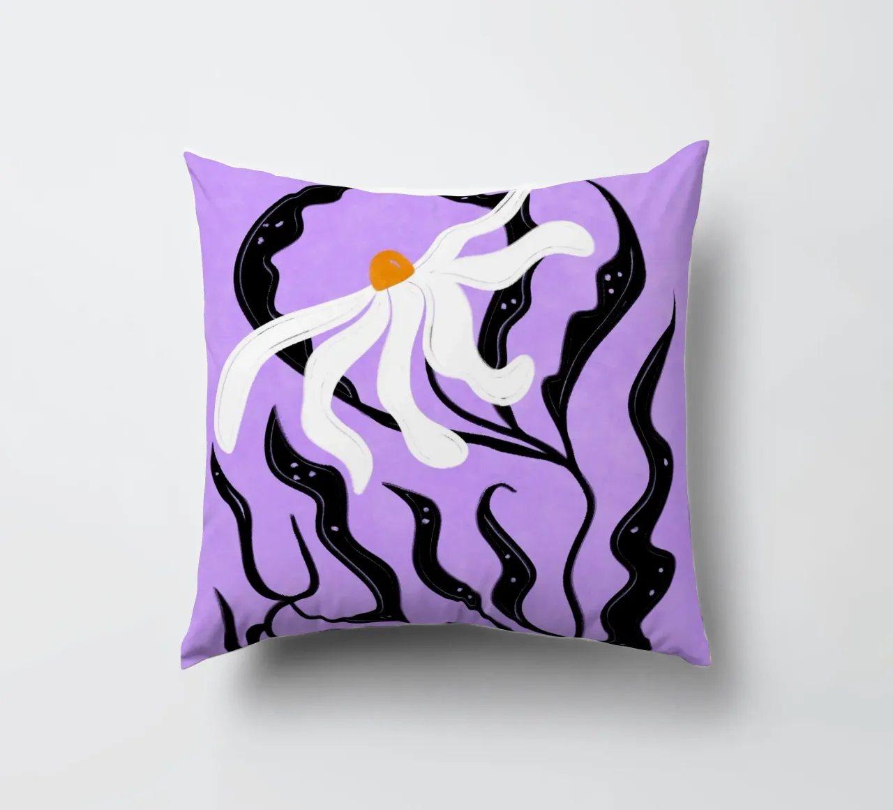 Abstract white Flower cuscino da Illustration Raissa Oltmanns