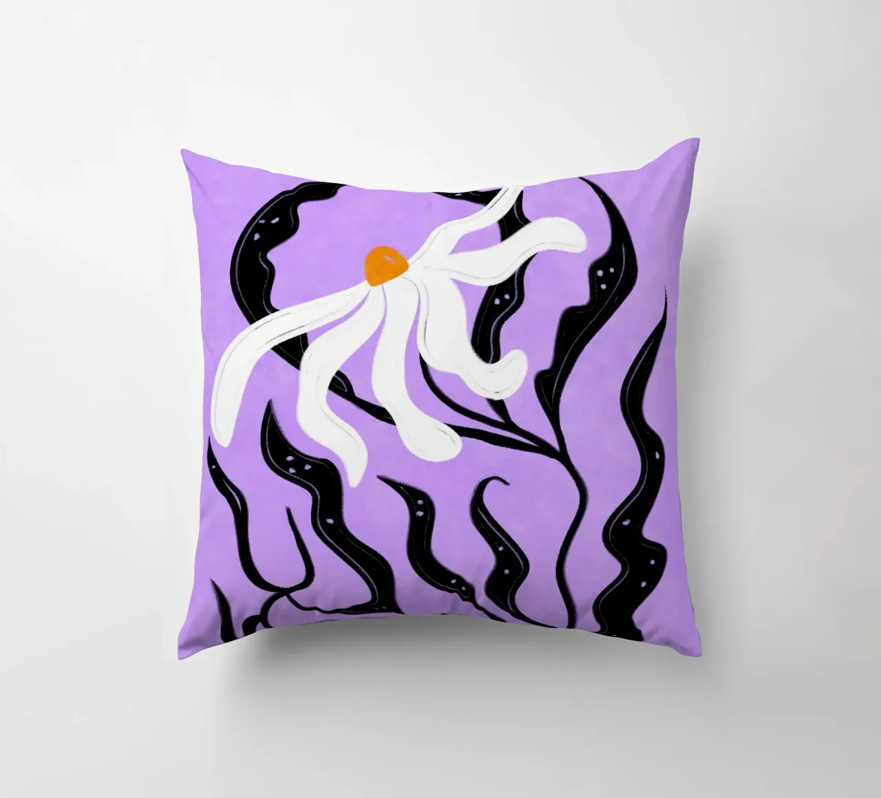 Abstract white Flower cuscino da Illustration Raissa Oltmanns