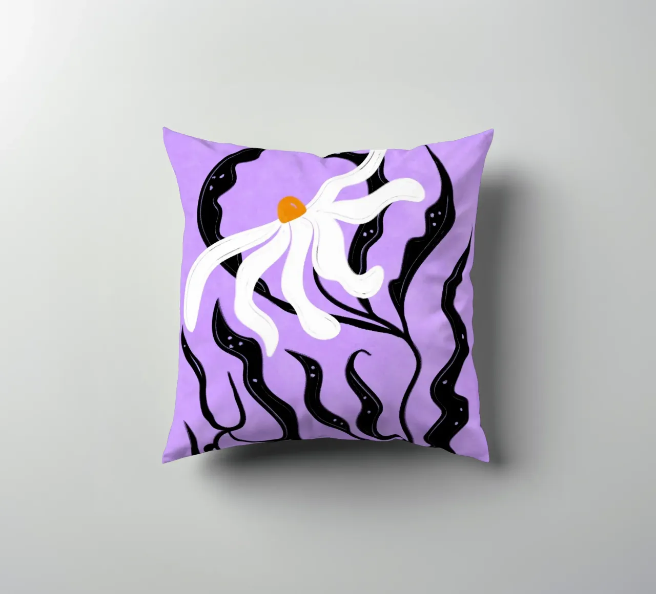 Abstract white Flower cuscino da Illustration Raissa Oltmanns