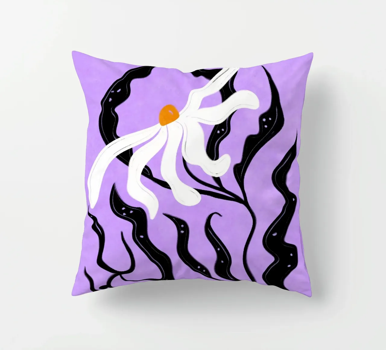 Abstract white Flower cuscino da Illustration Raissa Oltmanns