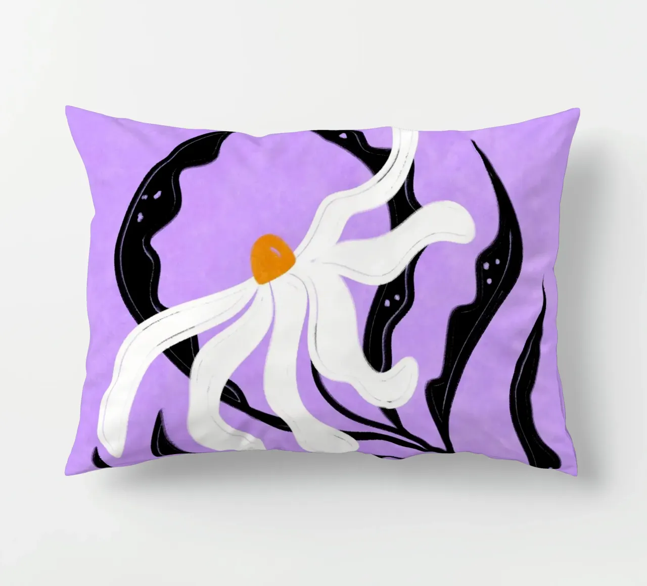 Abstract white Flower cuscino da Illustration Raissa Oltmanns