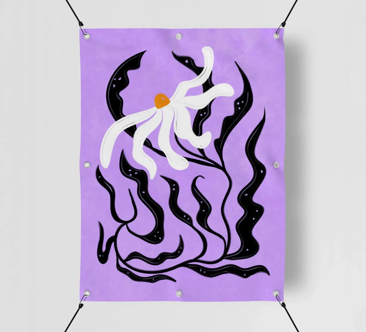 Abstract white Flower telo in pvc da Illustration Raissa Oltmanns