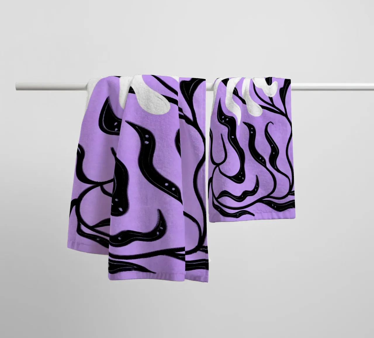 Abstract white Flower asciugamano da bagno da Illustration Raissa Oltmanns