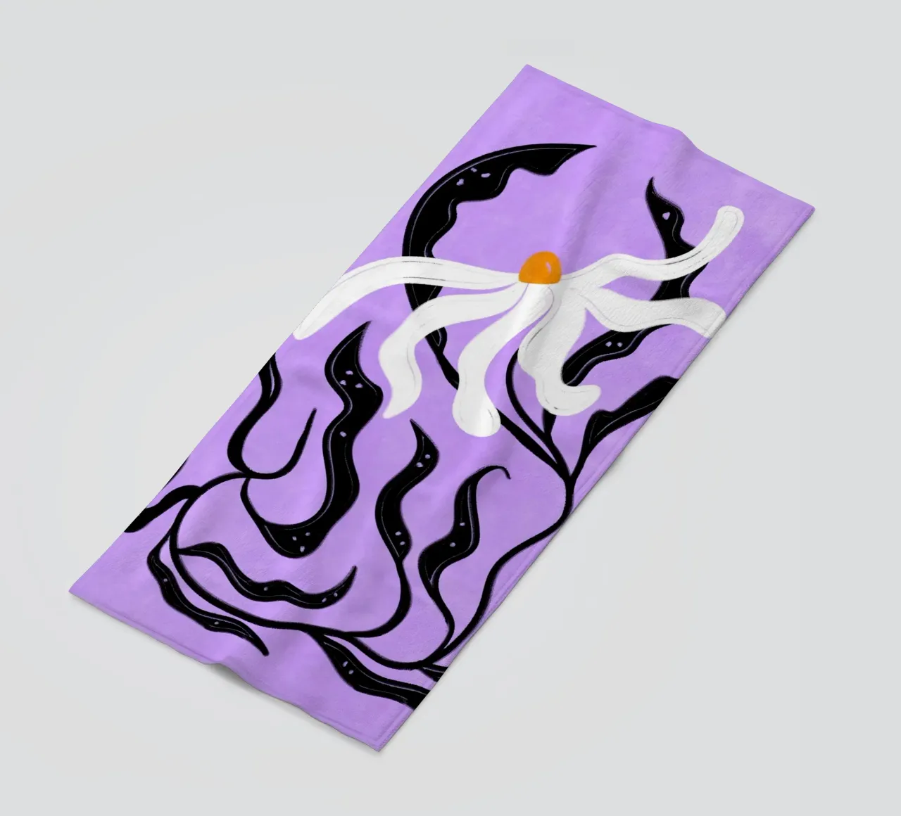 Abstract white Flower telo mare da Illustration Raissa Oltmanns