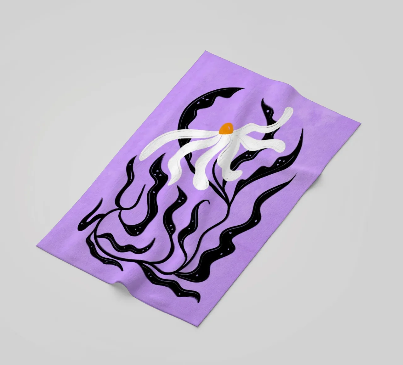 Abstract white Flower telo mare da Illustration Raissa Oltmanns