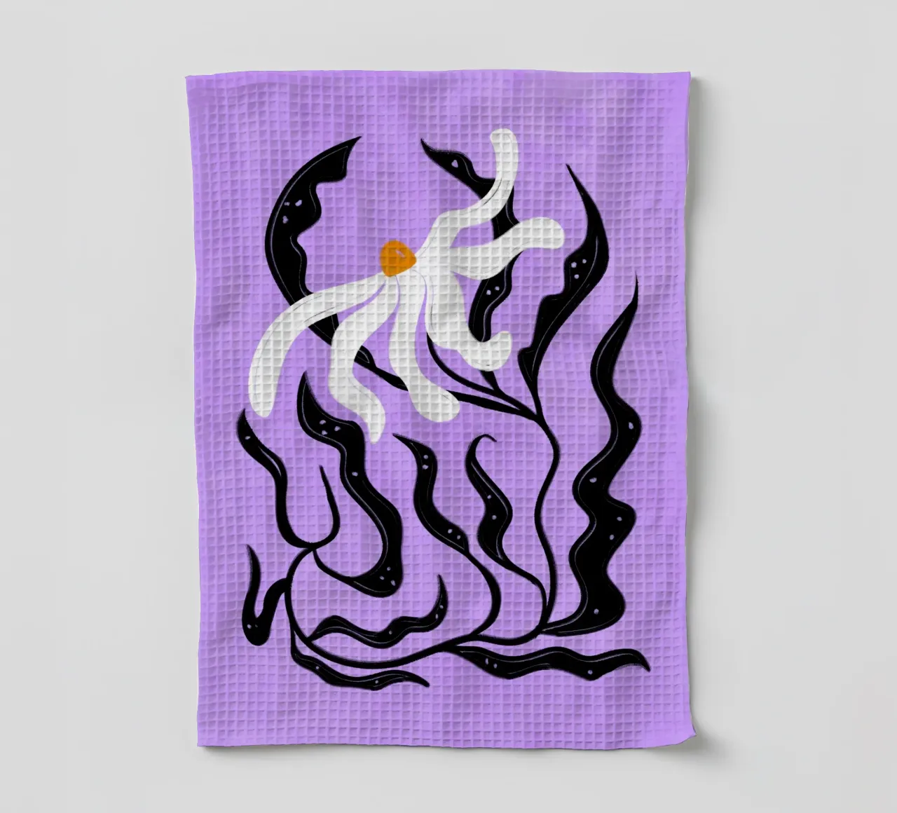 Abstract white Flower canovaccio da cucina da Illustration Raissa Oltmanns