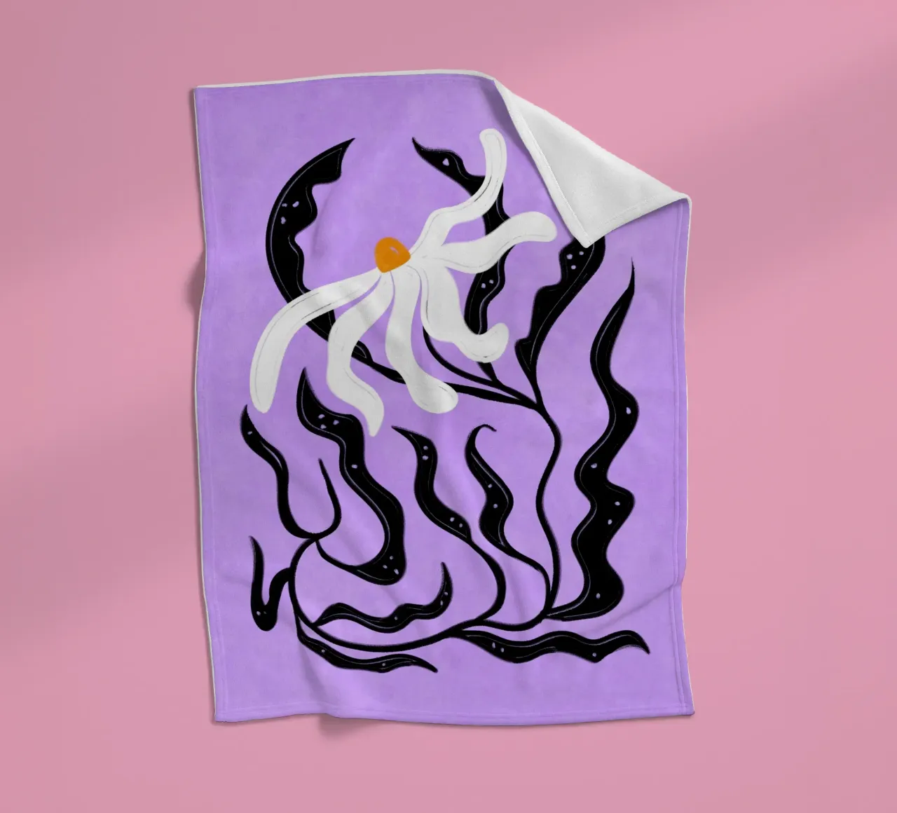 Abstract white Flower coperta in pile da Illustration Raissa Oltmanns