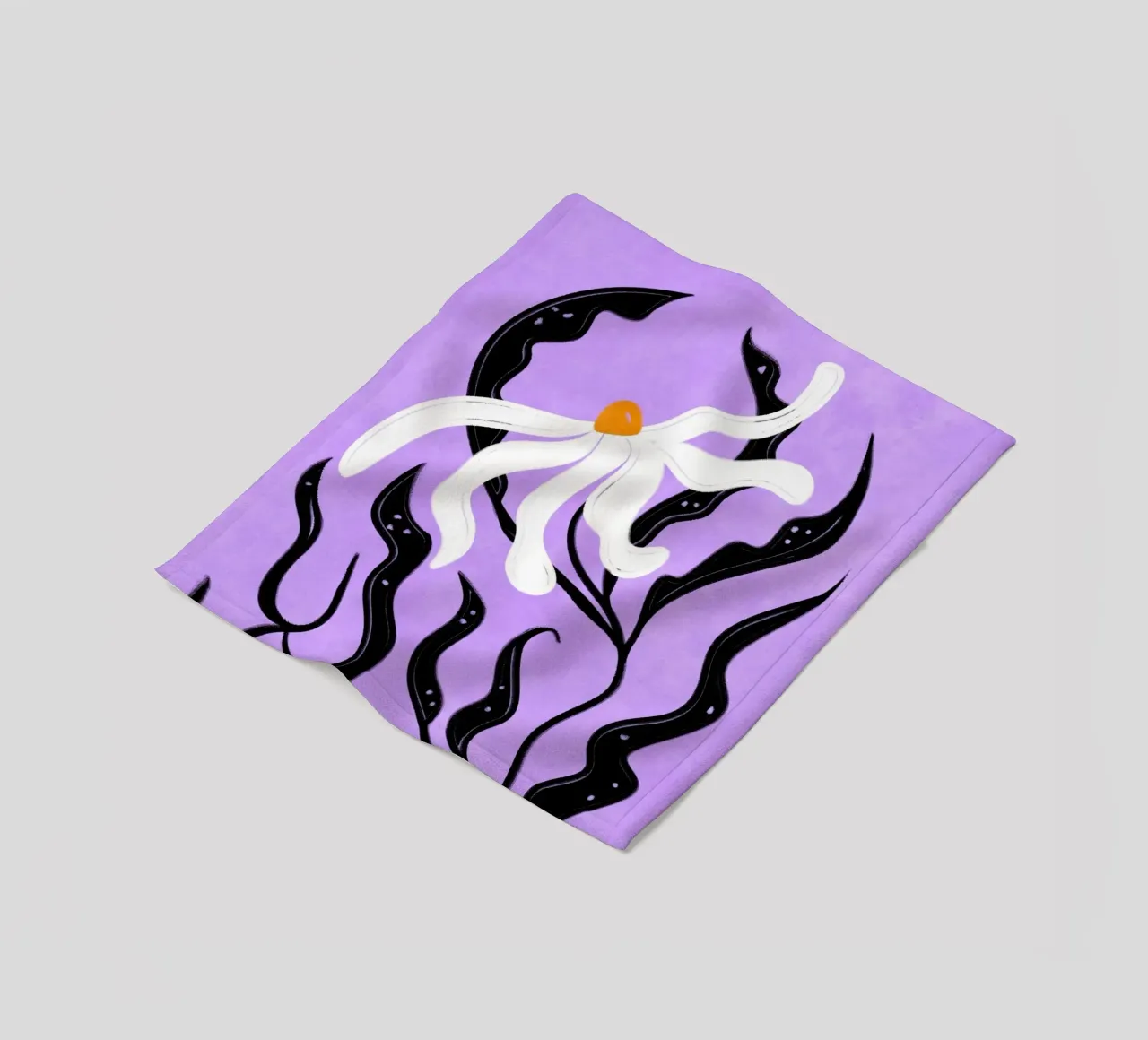 Abstract white Flower coperta in pile da Illustration Raissa Oltmanns