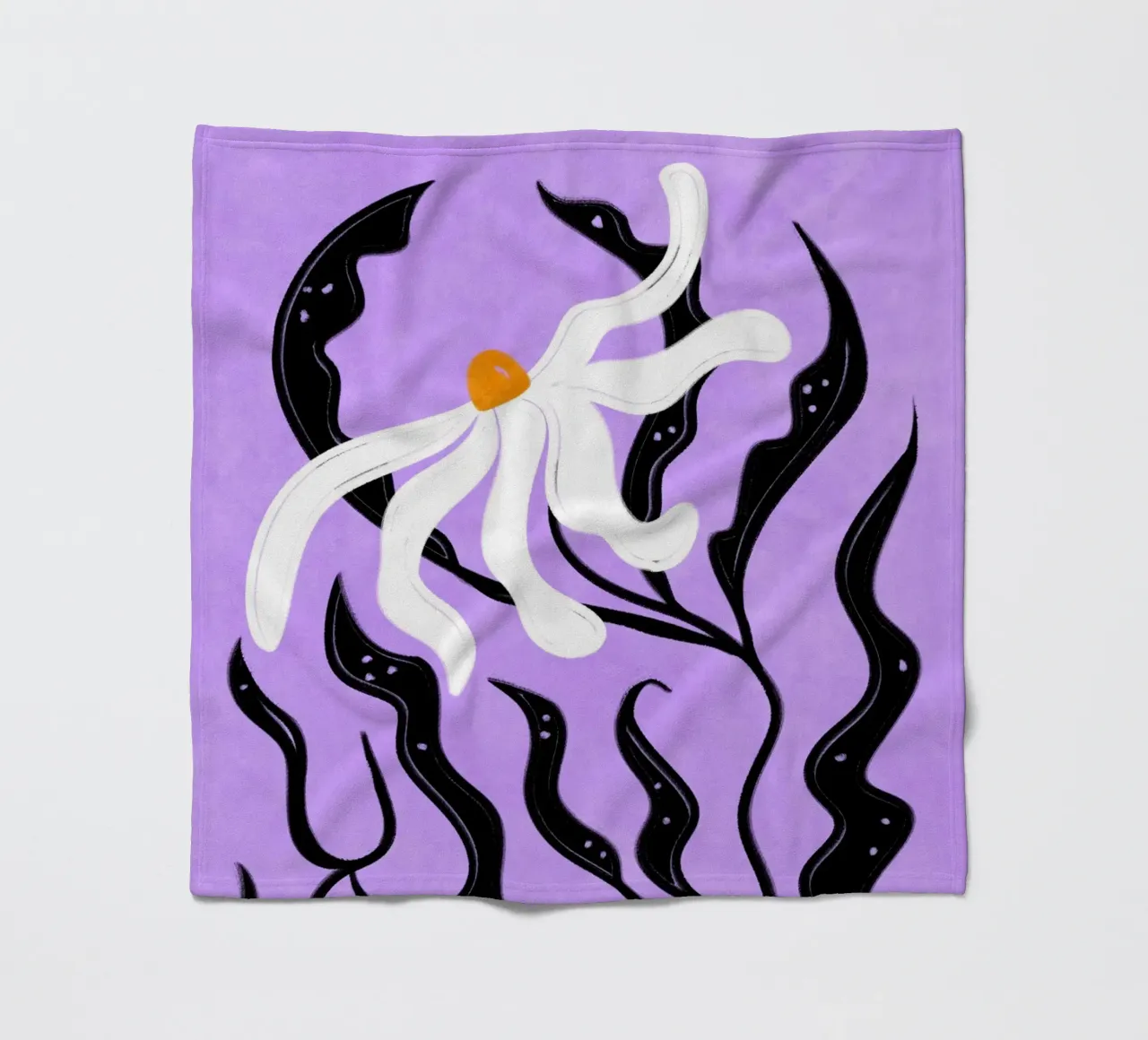 Abstract white Flower coperta in pile da Illustration Raissa Oltmanns