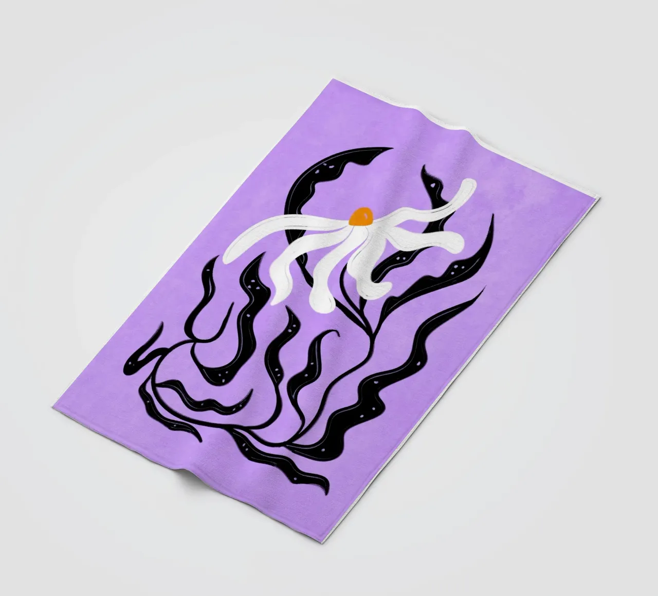 Abstract white Flower coperta in pile da Illustration Raissa Oltmanns