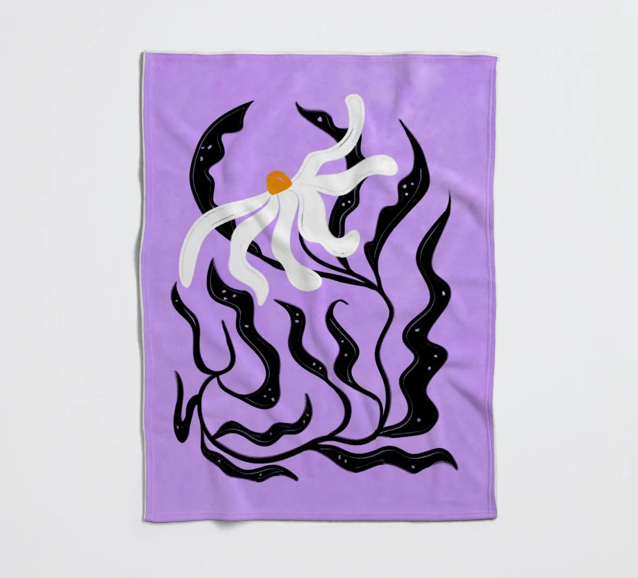 Abstract white Flower coperta in pile da Illustration Raissa Oltmanns