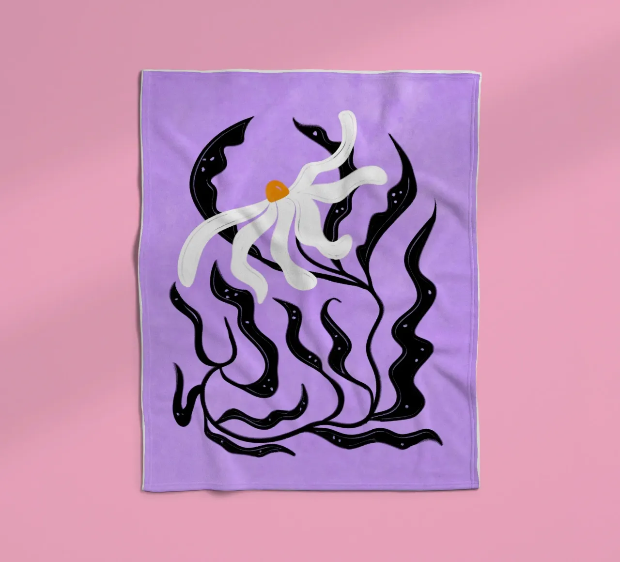 Abstract white Flower coperta in pile da Illustration Raissa Oltmanns