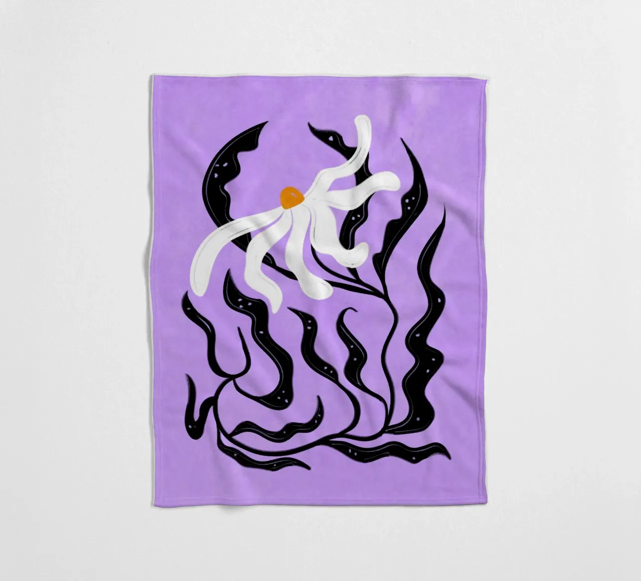 Abstract white Flower coperta in pile da Illustration Raissa Oltmanns