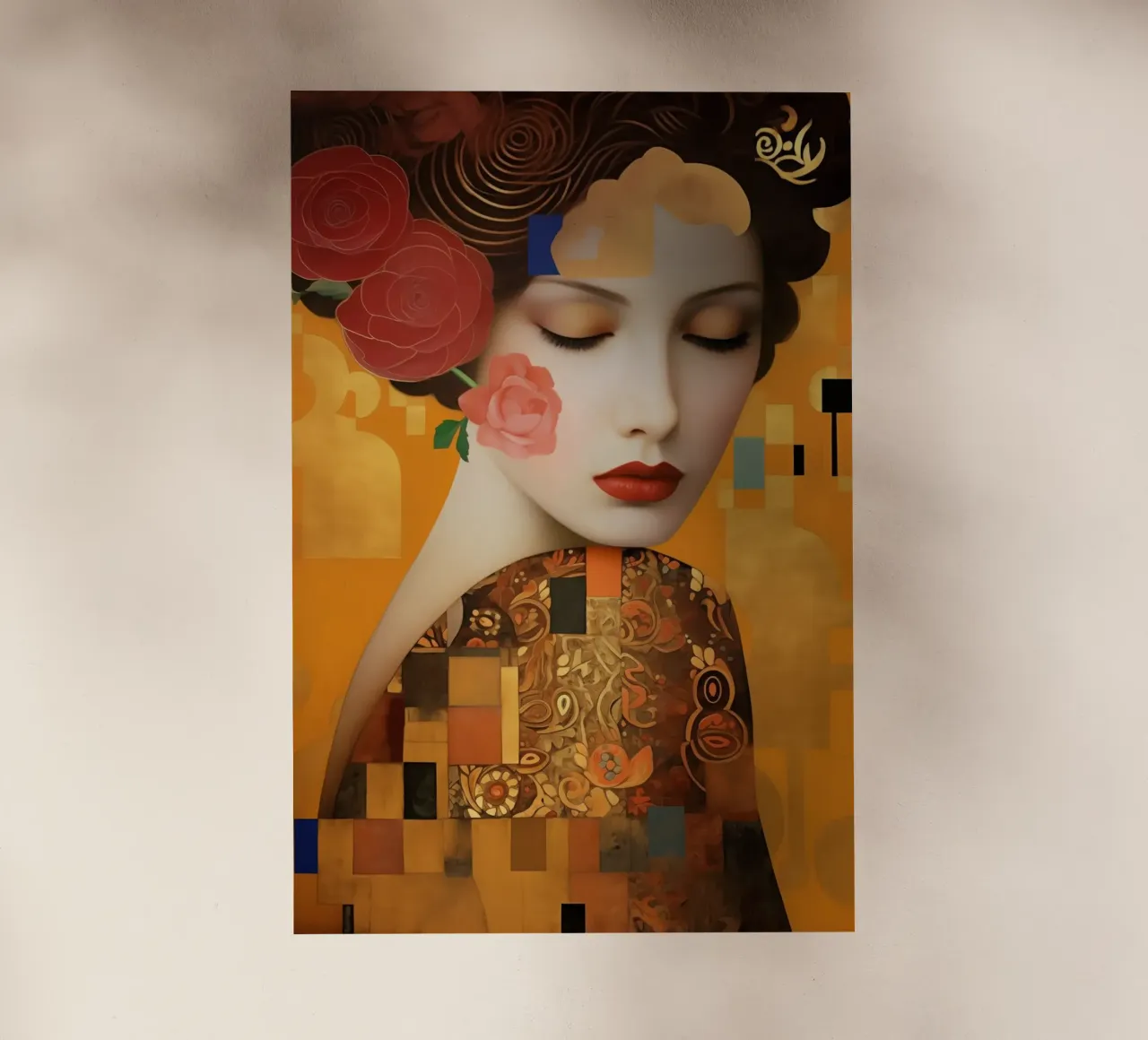 Donna digitale di Klimt con oro di ispirazione Art Nouveau pellicola backlit da Autofocus