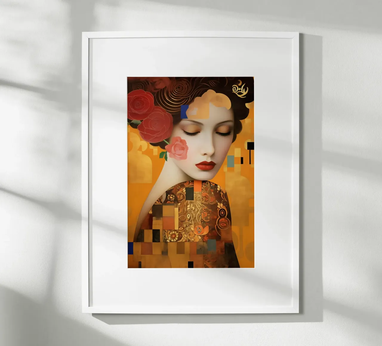 Donna digitale di Klimt con oro di ispirazione Art Nouveau poster da Autofocus
