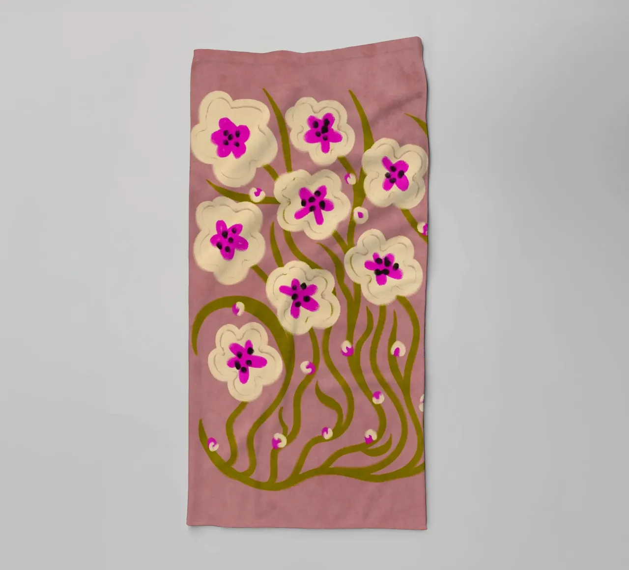 Abstract Flowers in vintage style asciugamano da bagno da Illustration Raissa Oltmanns