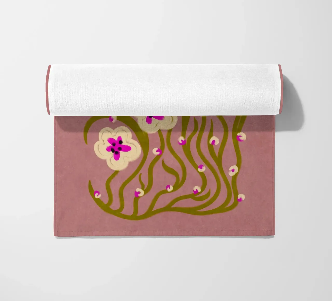 Abstract Flowers in vintage style telo mare da Illustration Raissa Oltmanns