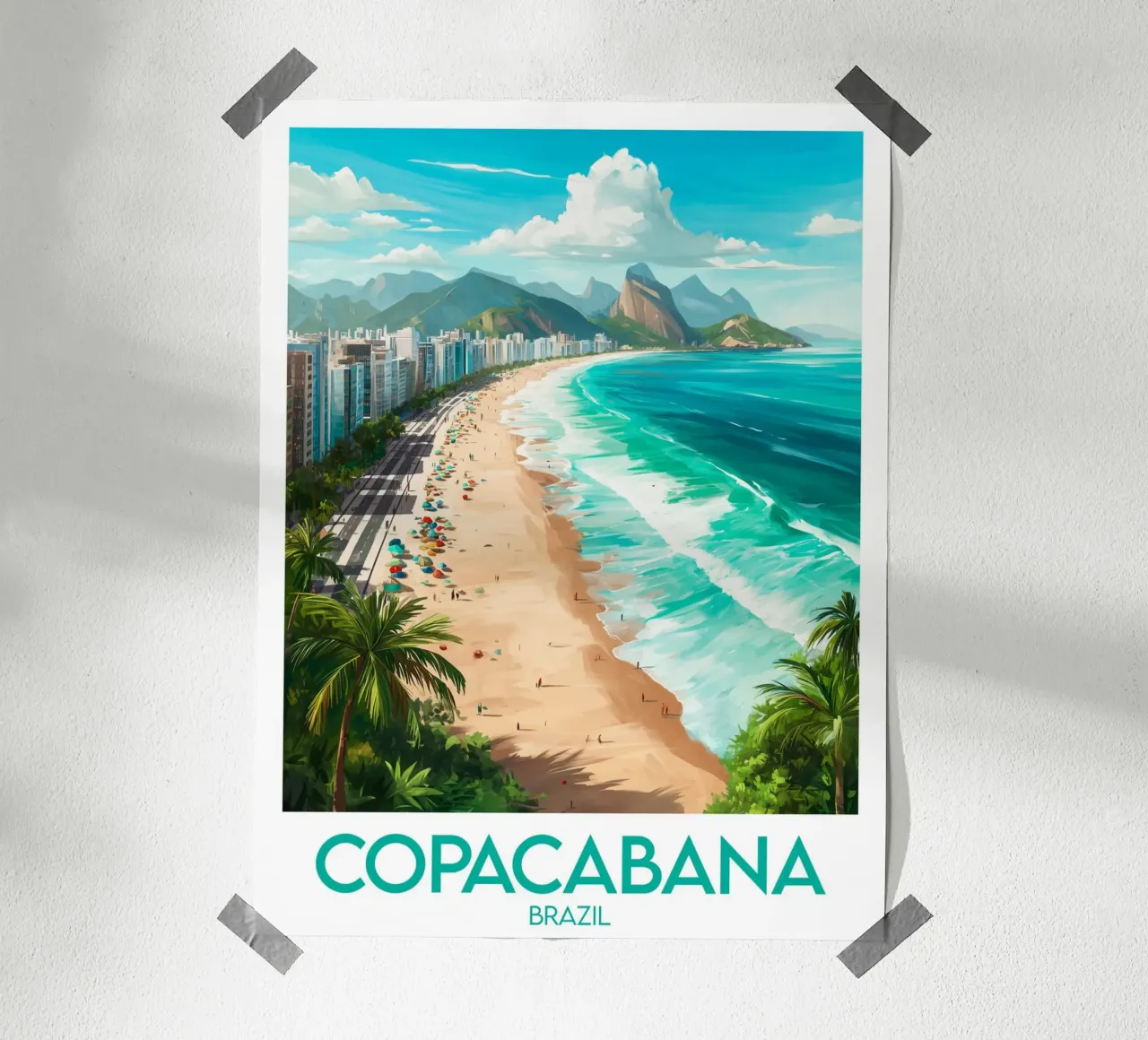 Affiche Copacabana poster con telaio in alluminio da Frame the World