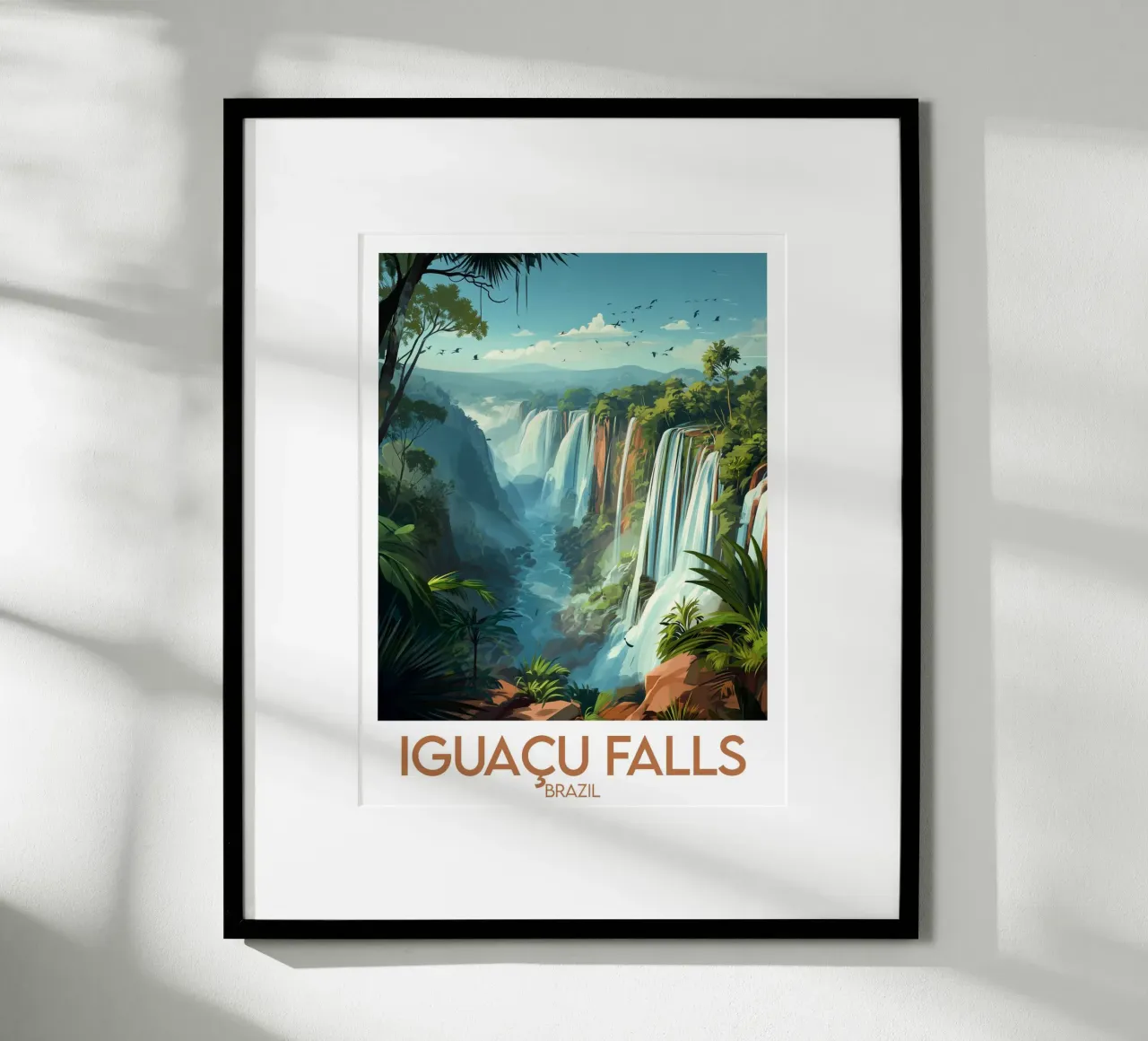 Cascate di Iguaçu poster con telaio in alluminio da Frame the World