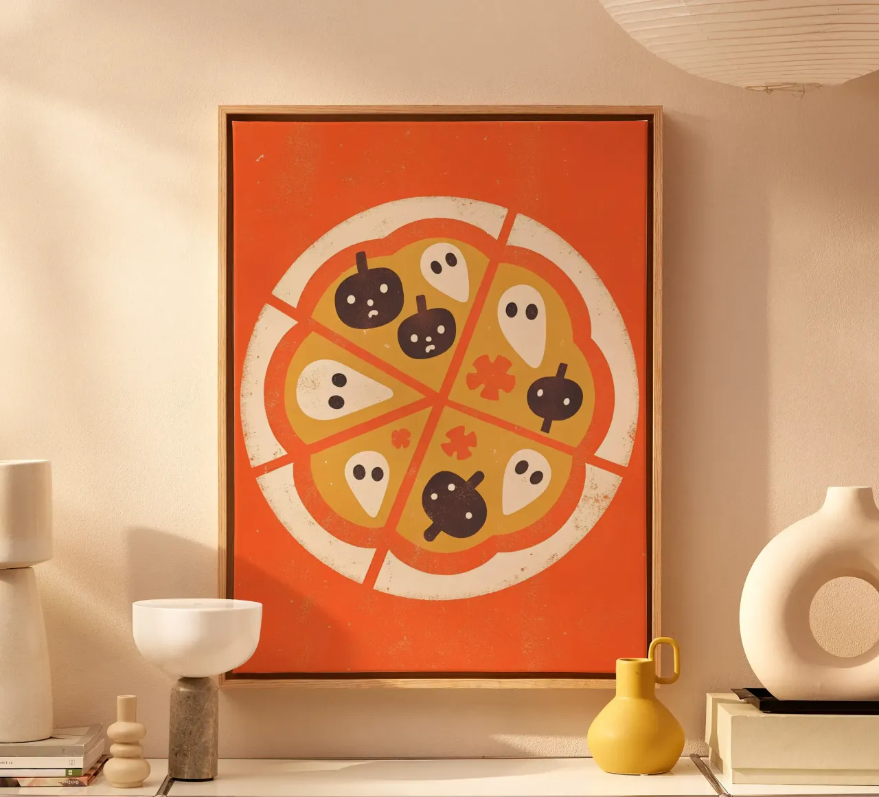 Retro Pop Pizza tela con Cornice a cassetta da THE LATEST SHOP