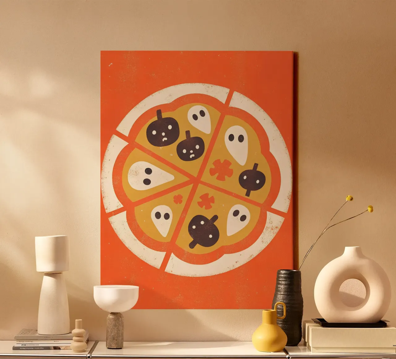 Retro Pop Pizza tela con Cornice a cassetta da THE LATEST SHOP