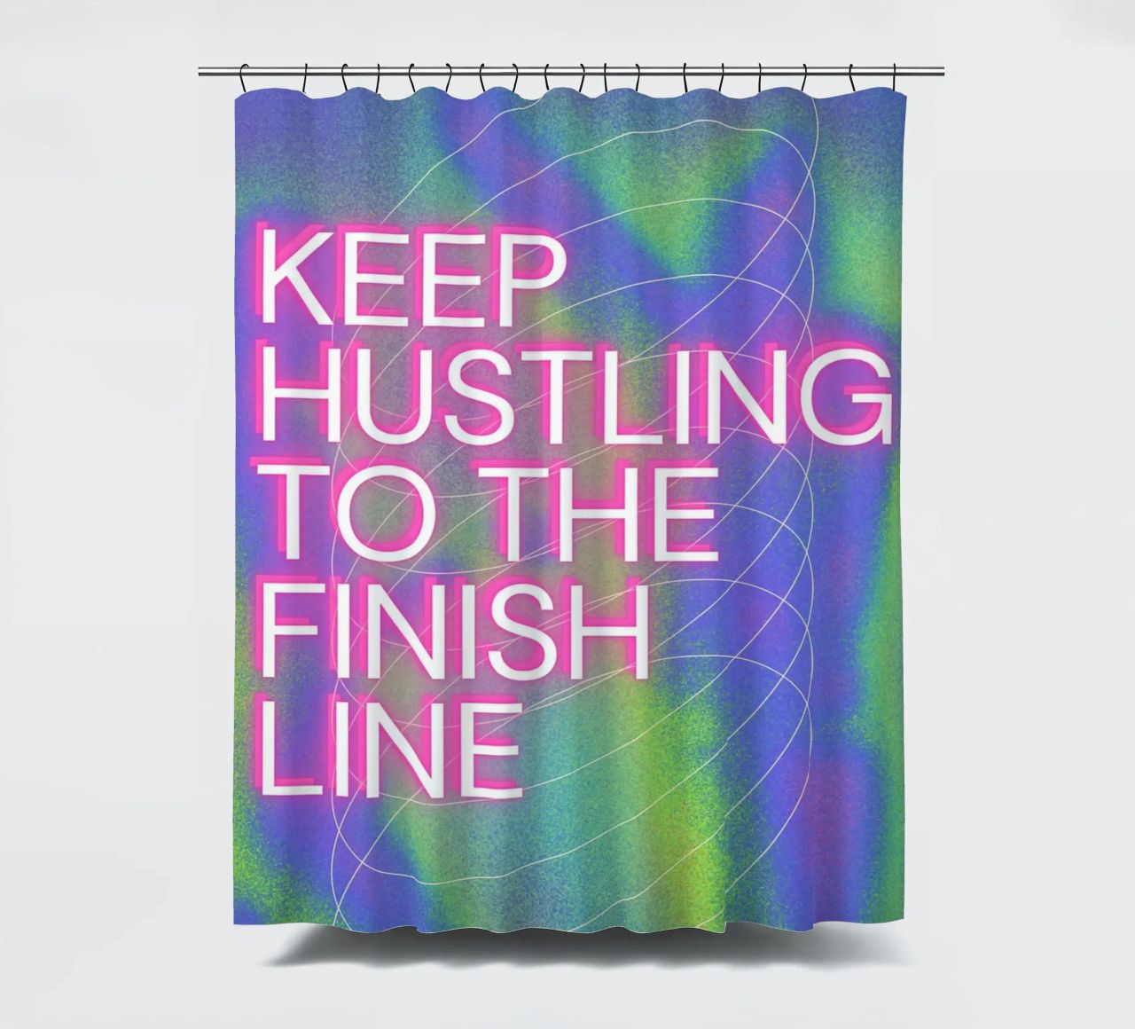 KEEP HUSTLING Duschvorhang von Einfach Uebel