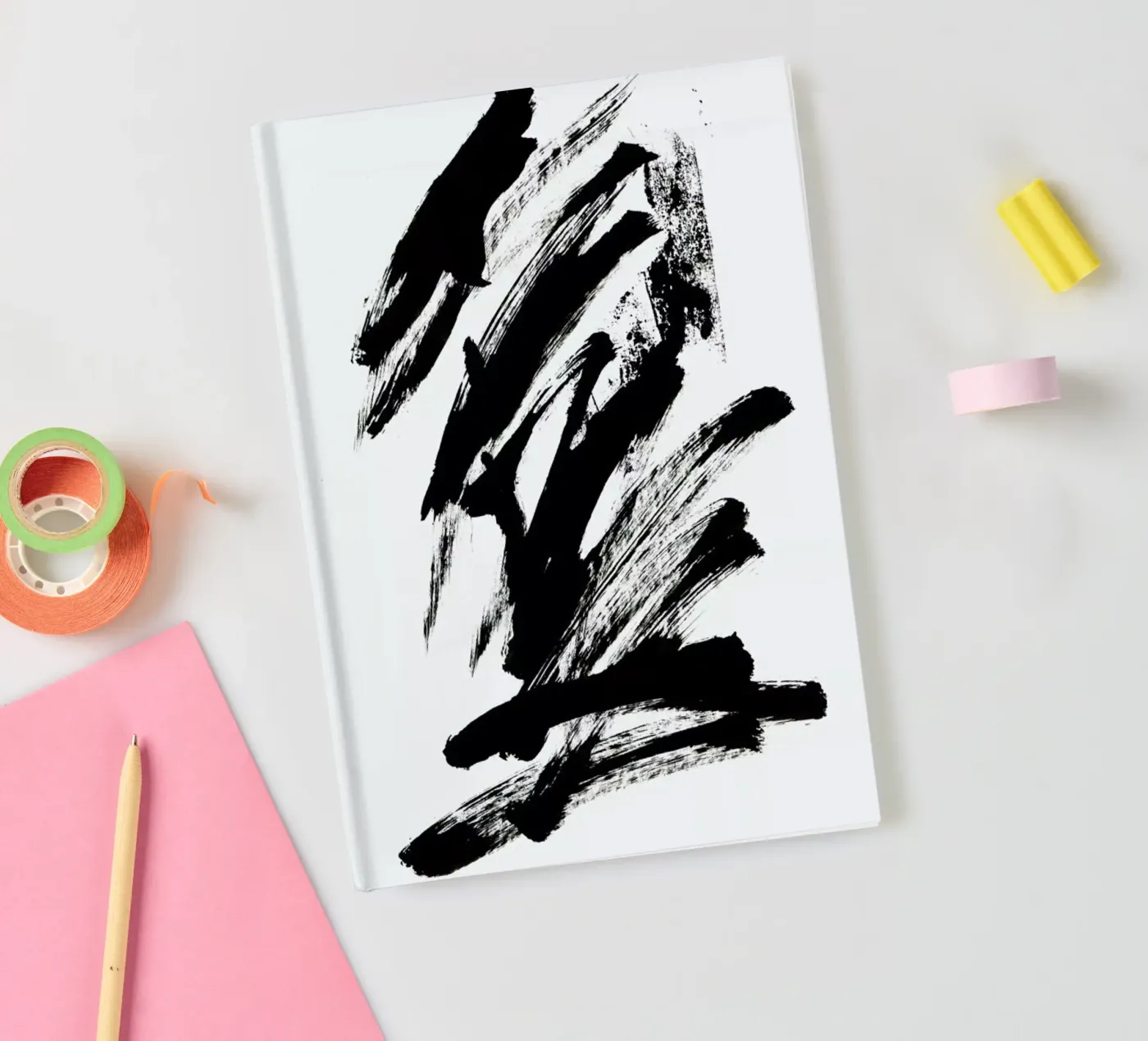 Black Abstract notebook by Pure